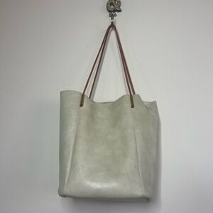 Antik Kraft Cream Tote with Tan Straps